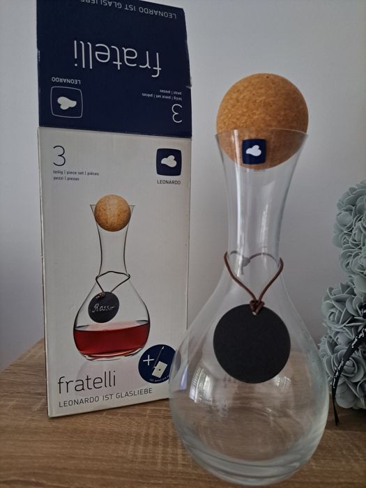 HomeYou Duka Karafka do czerwonego wina z korkiem FRATELLI