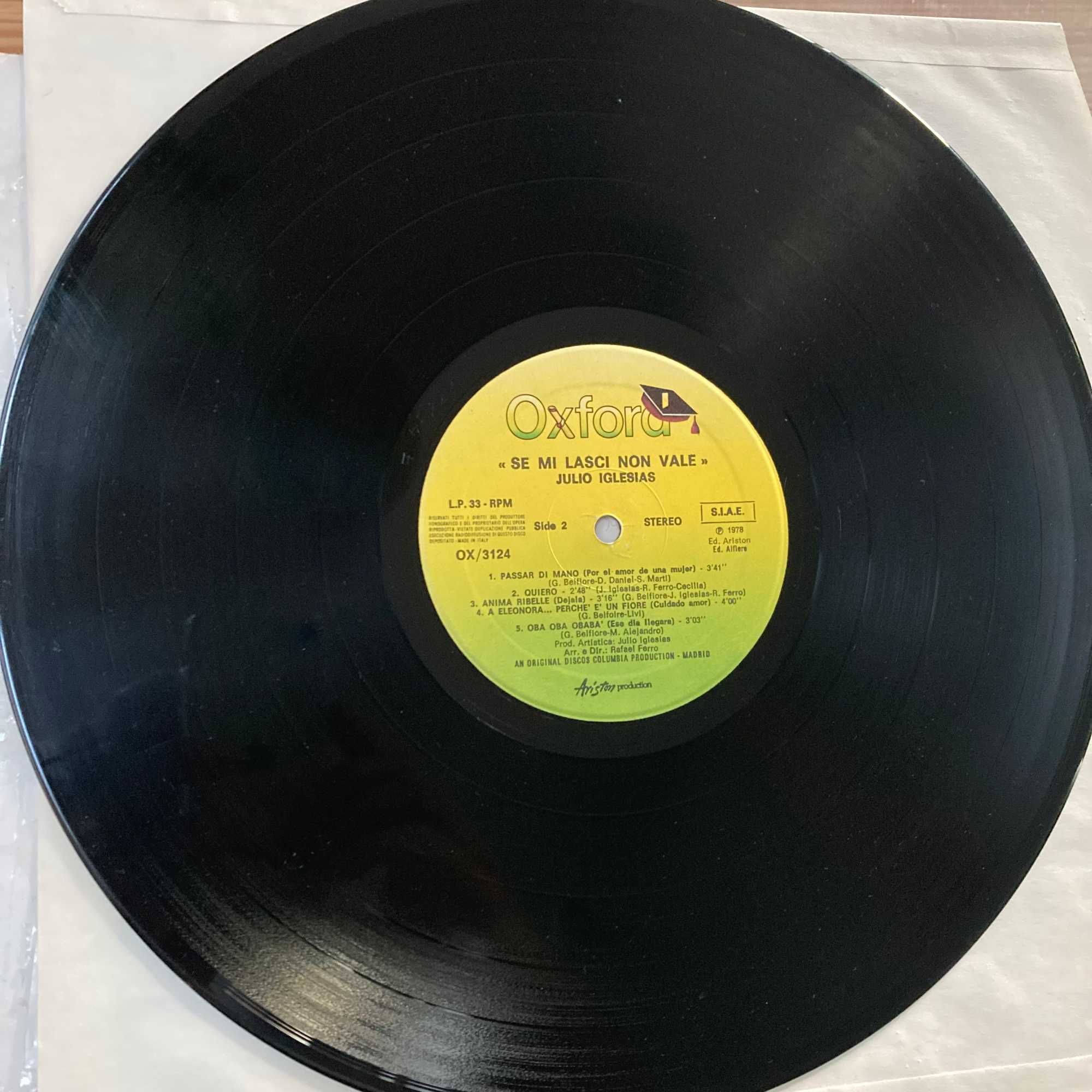 Julio Iglesias – Se Mi Lasci Non Vale, winyl