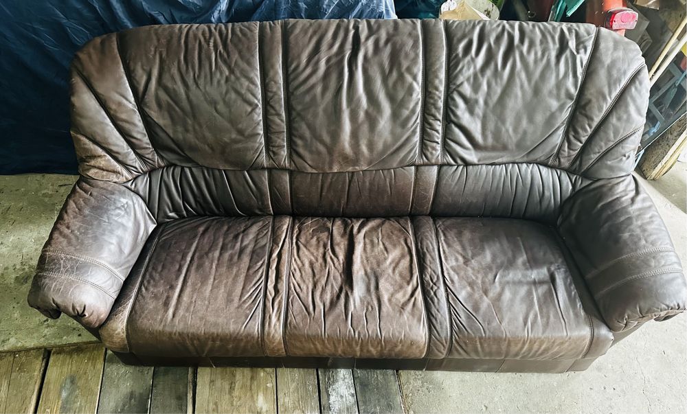 Sofa skórzana do renowacji 3 osobowa