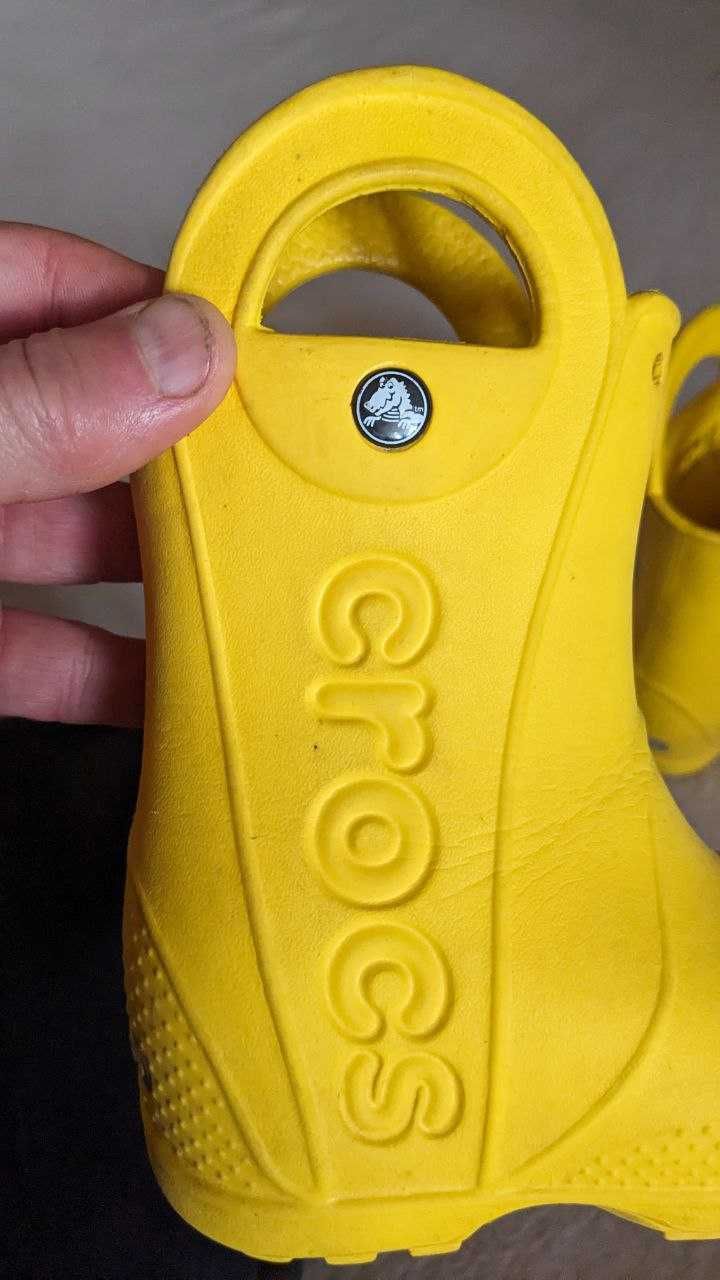 Crocs резинові чоботи дитячі жовті с8