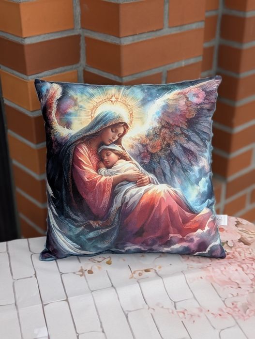 Poduszka anioł Stróż 38x38 chrzest święty pamiątka
