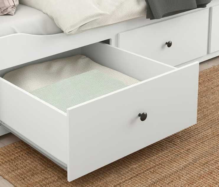 Cama HEMNES c/3 gavetas, branca, sem colchões