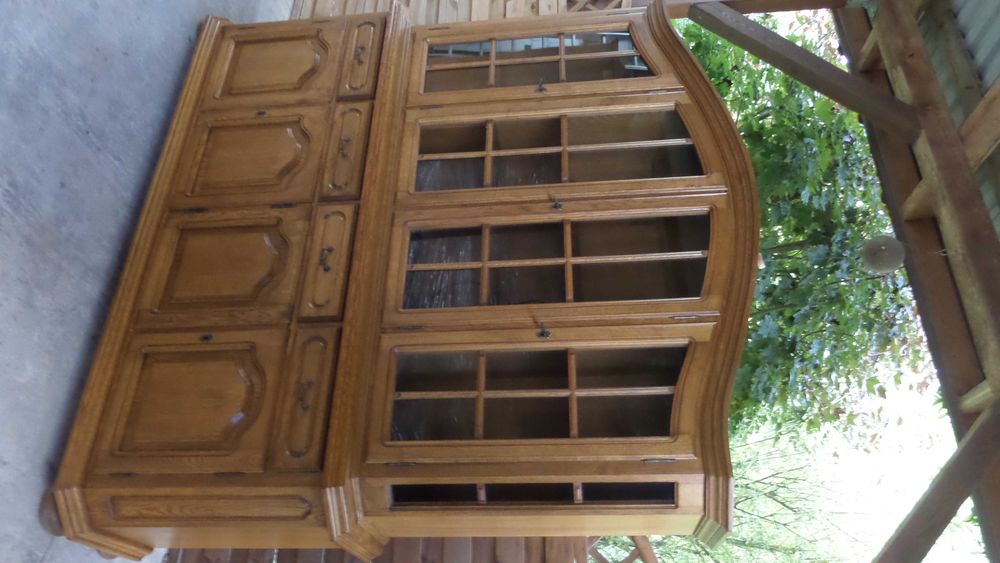 piękny duży dębowy dwuczęściowy kredens witryna stan bdb WYSYŁKA dowóz