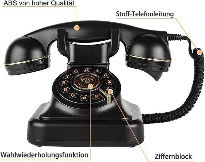 Retro klasyczny telefon stacjonarny przewodowy do domu biura hotelu