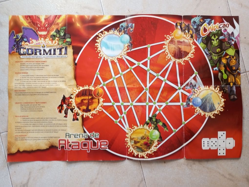 Poster antigo tazos Gormiti da Chipicao com jogo da Chipicao