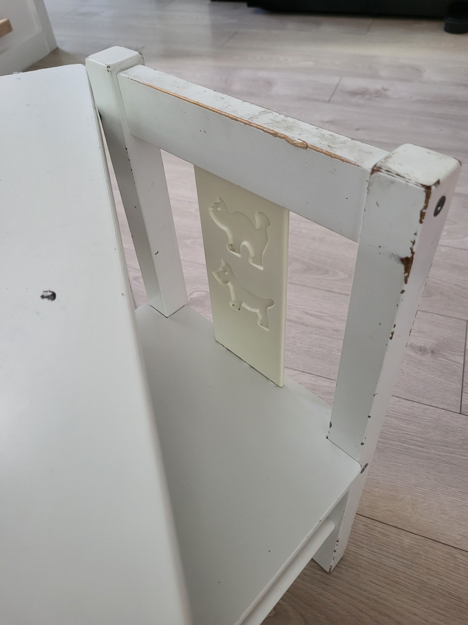 Zestaw Ikea Kritter stolik i dwa krzesła do odmalowania