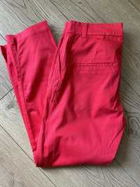 Damskie spodnie - cygaretki malinowe, H&M, rozmiar 34