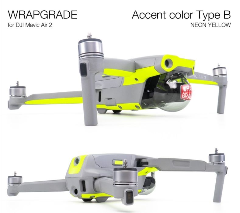 Wrap Grade Skin Drone DJI Air 2 Amarelo Neon fluo sticker