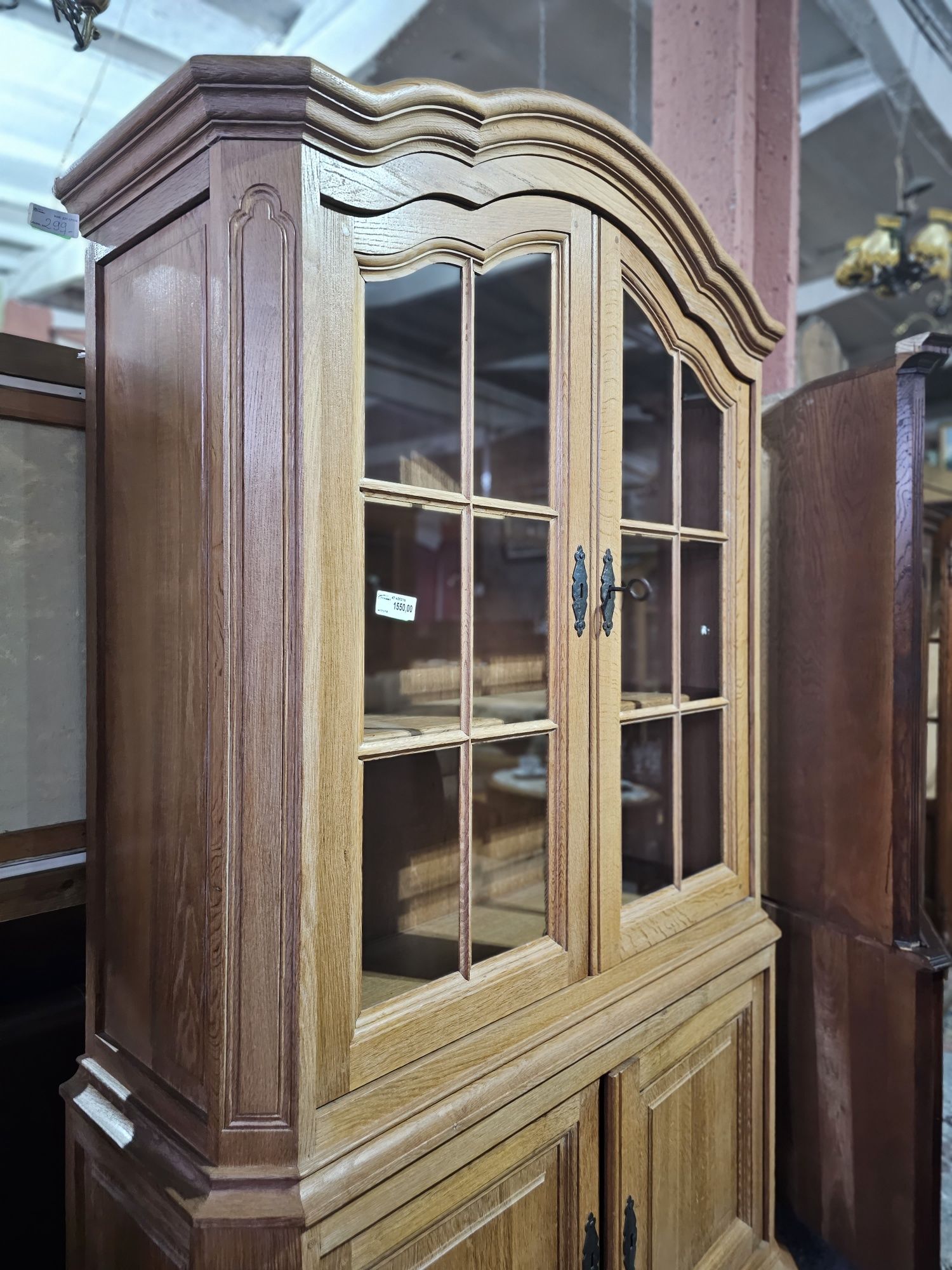 Dębowa jasna witryna 127 cm #649 Antyki Stylowy Węgrów