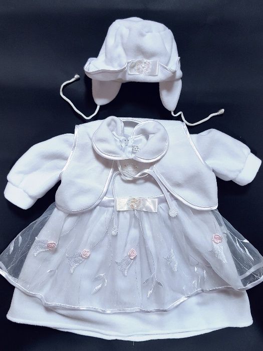 Sukienka ubranko do Chrztu r.68 + szatka gratis!