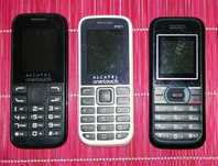 Telemóveis Alcatel e Nokia