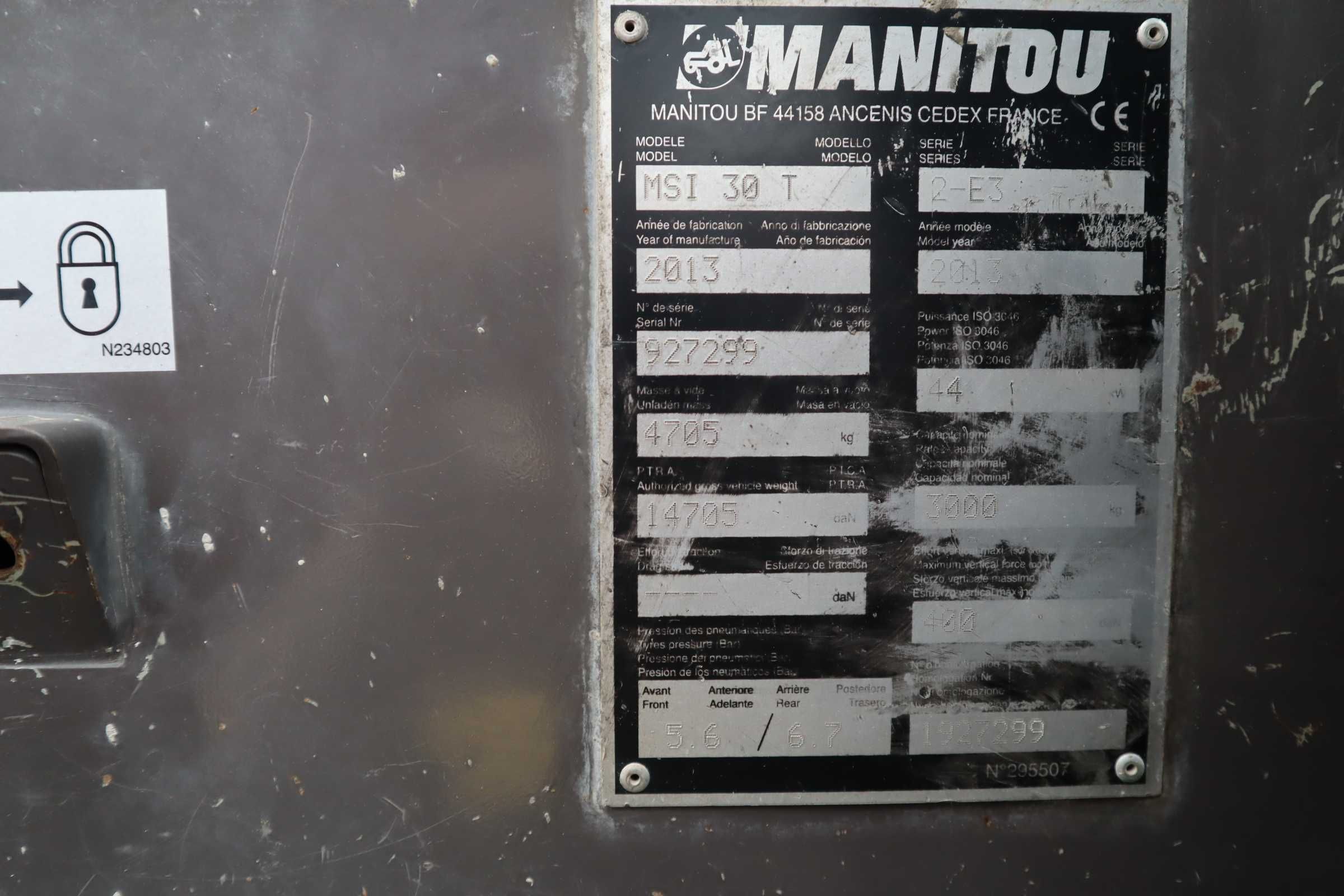 2013 Manitou MSI 30 T 3000 Kg Empilhador Diesel