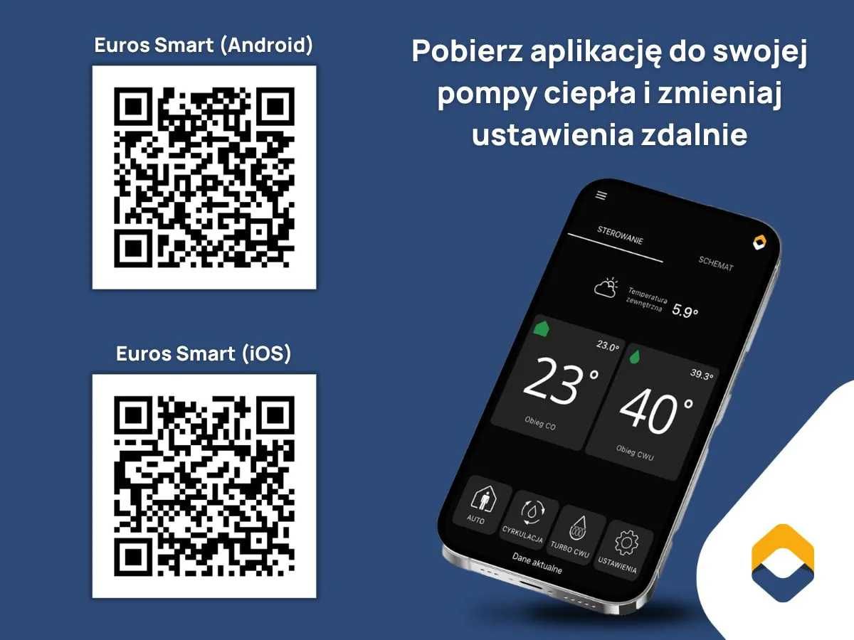 Nowoczesna pompa ciepła 19 KW z dodatkowym wyposażeniem