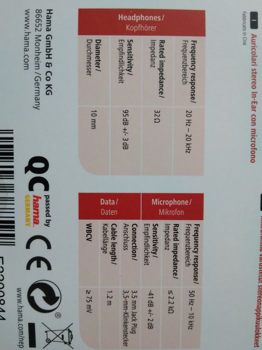 Słuchawki Hama joy czarne NOWE