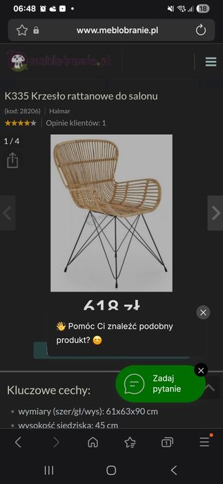 Krzesła wiklinowe jak nowe
