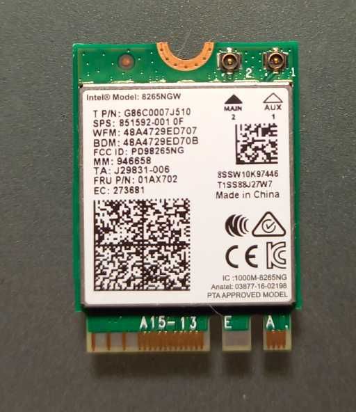 Placa Wi-Fi 802.11ac e Bluetooth 4.2 para portátil (M.2)