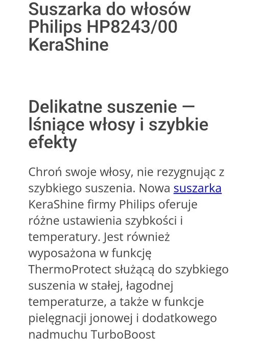 Suszarka PHilips care edition 2200W