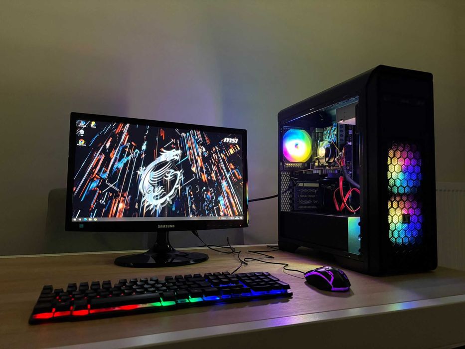 Zestaw Do Gier i7 8x3.8GHz/Ram-16GB/GTX-1050/SSD+500GB/Samsung 24'