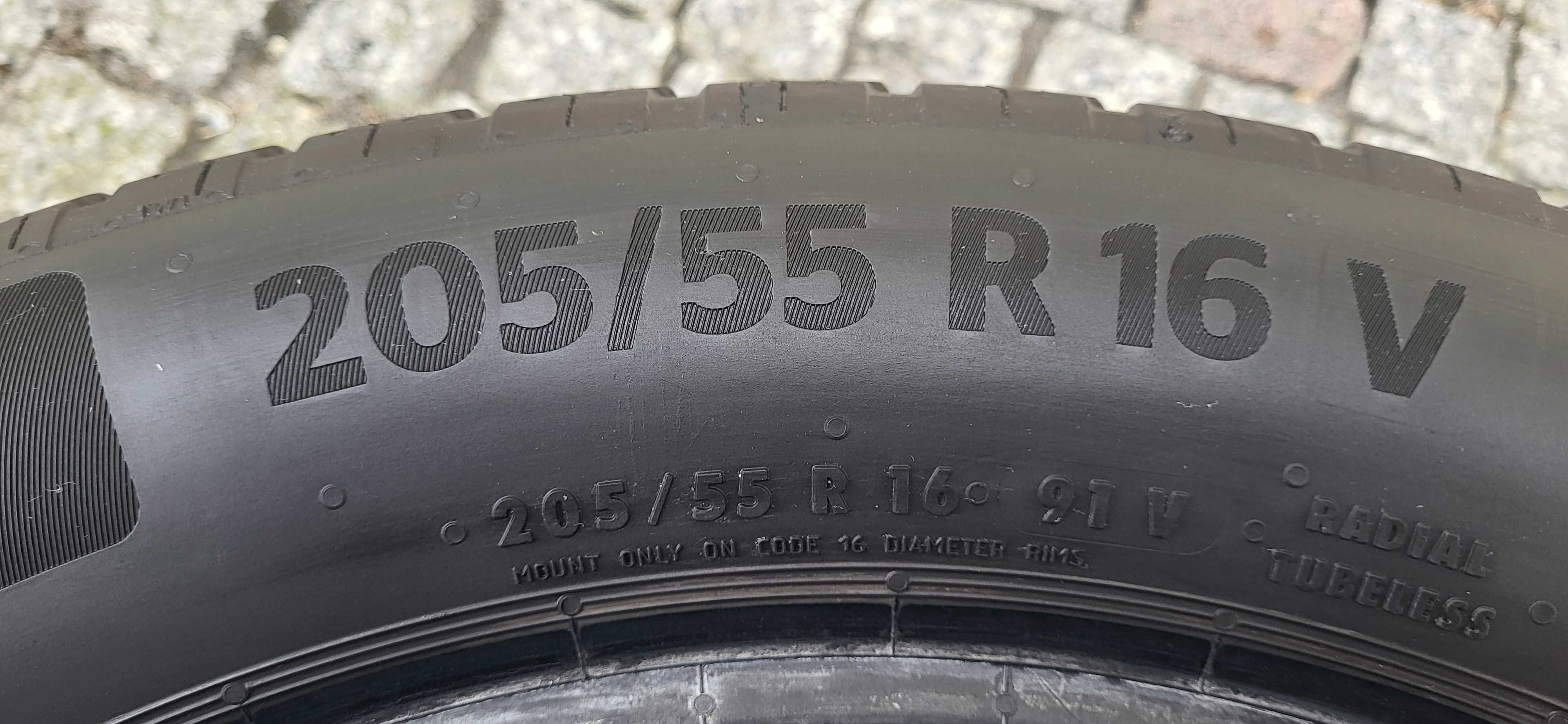 Dwie opony CONTINENTAL EcoContact 6  205/55 R16 91V Letnie Stan idealn