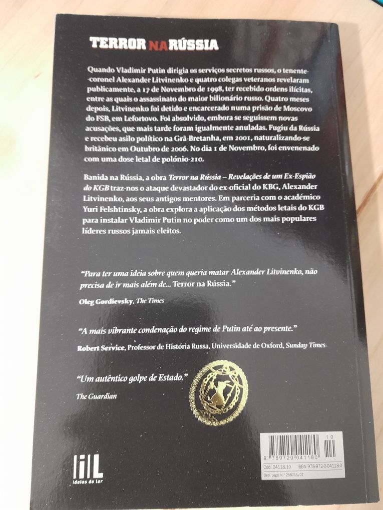 "Terror na Rússia" de Alexander Litvinenko e Yuri Felshtinsky