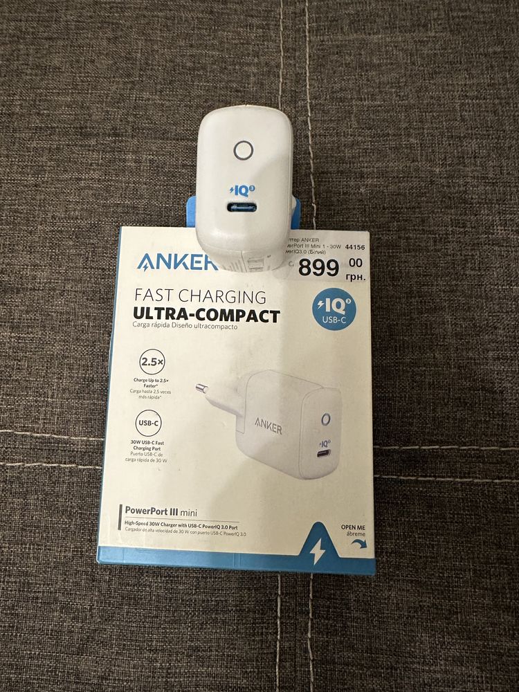 Зарядка Anker PowerPort III Mini 30W для телефонов/планшетов/ноутбуков