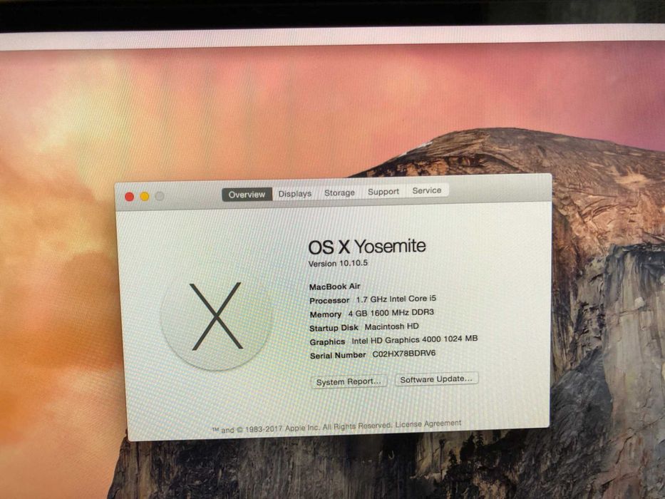 ноутбук APPLE Macbook Air Mid 2012 A1465 11" /i5/4gb/ ssd 64gb