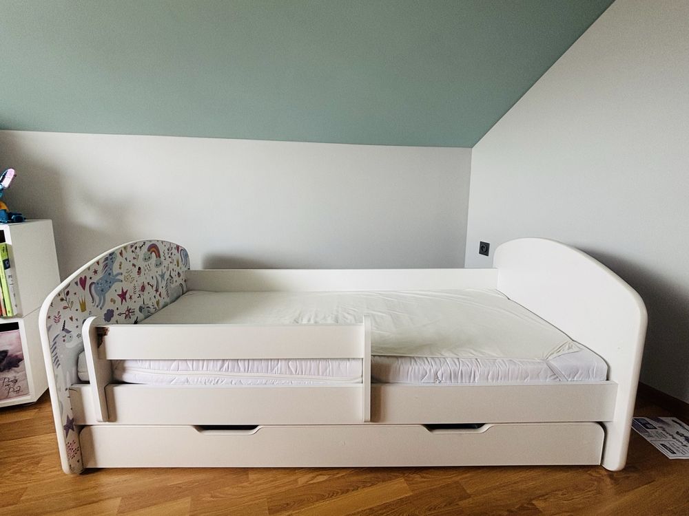 Łożko 160x80 jednorozce szuflada ochronka materac 160x