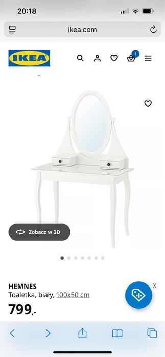 Toaletka Hemnes Ikea