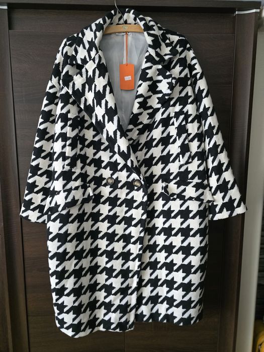 Płaszcz oversize pepitka