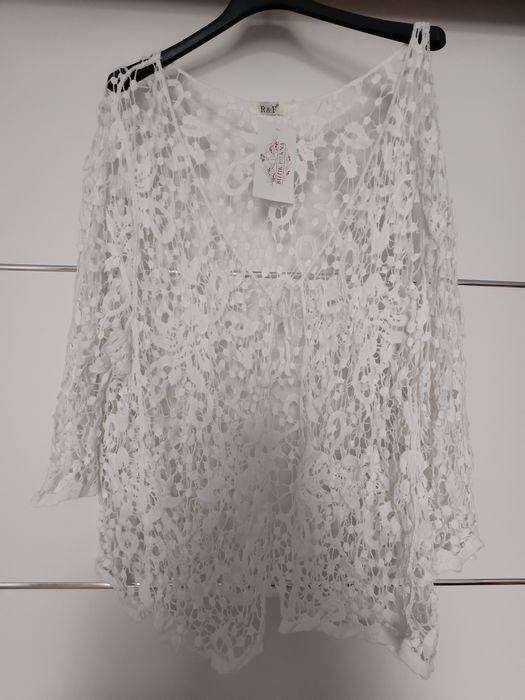 Koronkowa narzutka kardigan boho