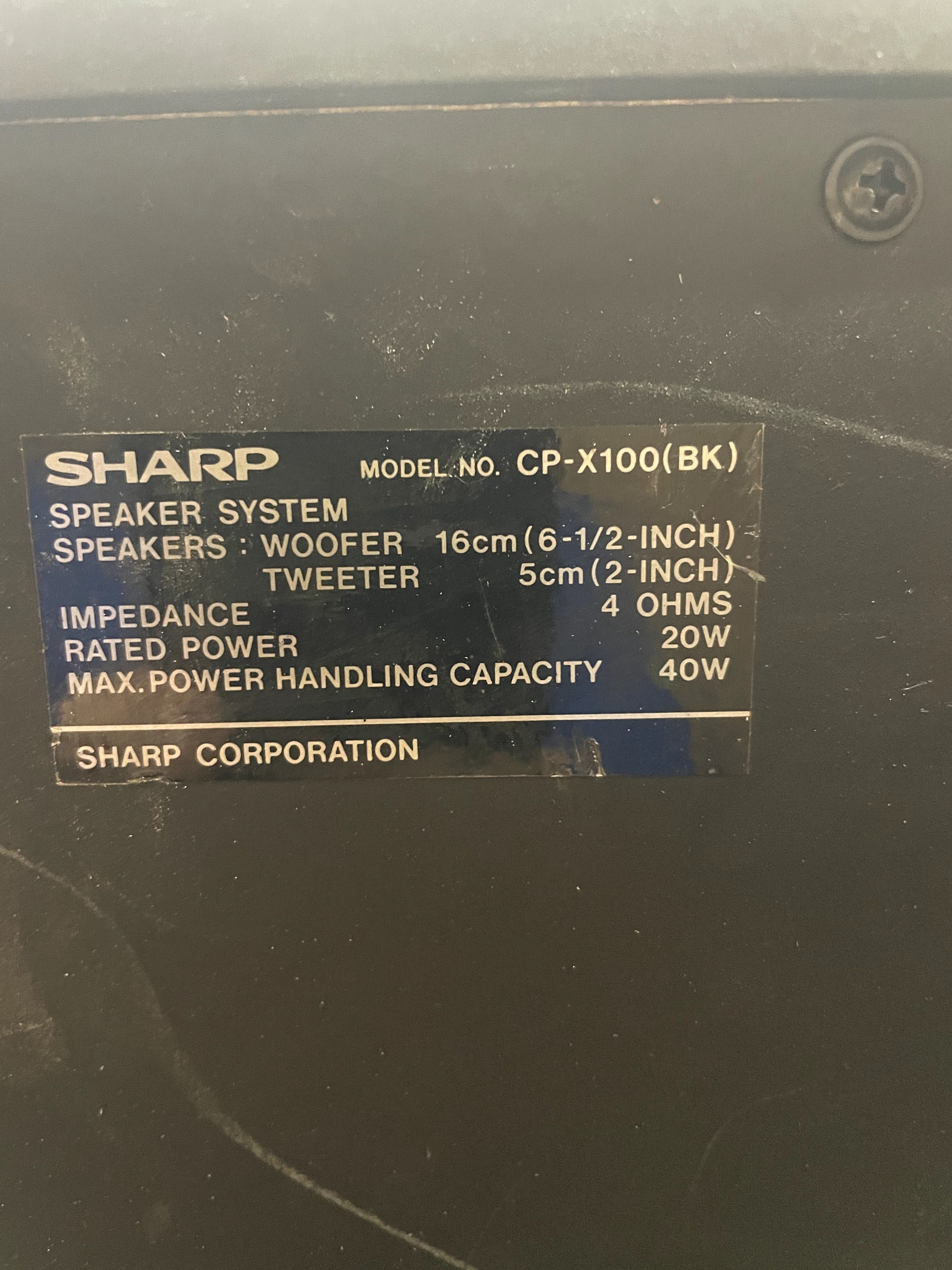 Kolumny, głośniki Sharp CP-X100
