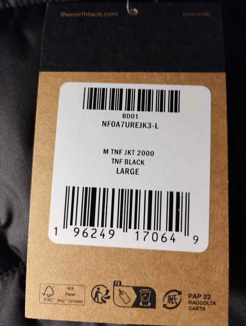 Куртка зимова коротка чоловіча The North Face NF0A7UREJK31 L Чорна