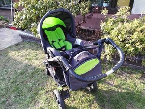Wózek dla AKTYWNYCH 3w1+fotelik Zielony Grafit