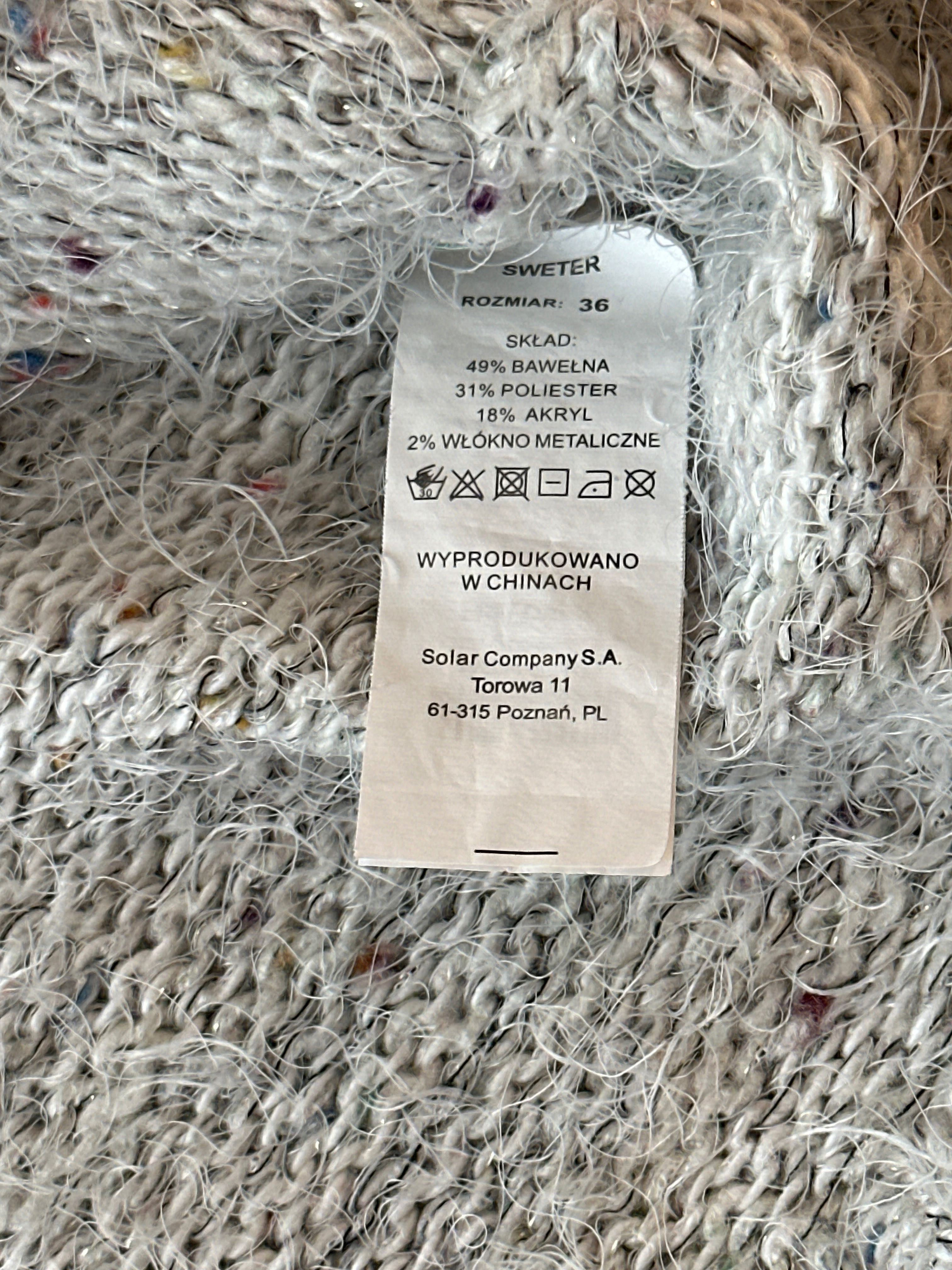 Sweter damski marki Solar, rozmiar 36.