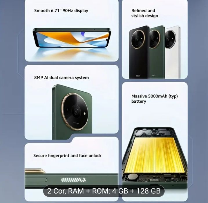 POCO C61, 4 GB RAM, 128 GB ROM