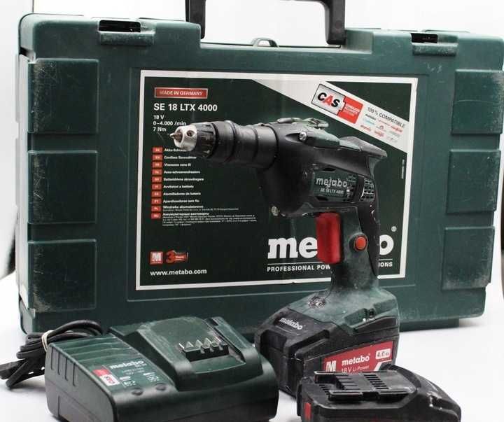 WKRĘTARKA Aku  DO PŁYT METABO 18V SE 18 LTX 4000 2 AKU walizka