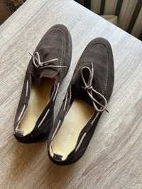 Лоферы, Слипоны, туфли замша темно-коричневые и бежевые