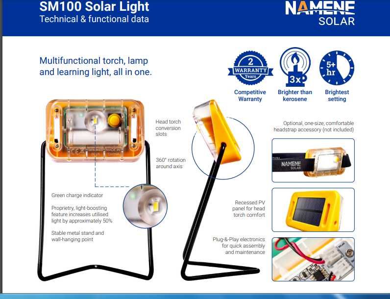 Фонарь с солнечной панелью SM100  Solar Light