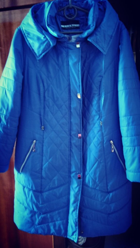 Куртка-пальто синего цвета размер 48-50