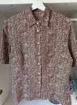 Bluzka koszulowa koszula rozpinana we wzory jedwab silk 100% 42 XL