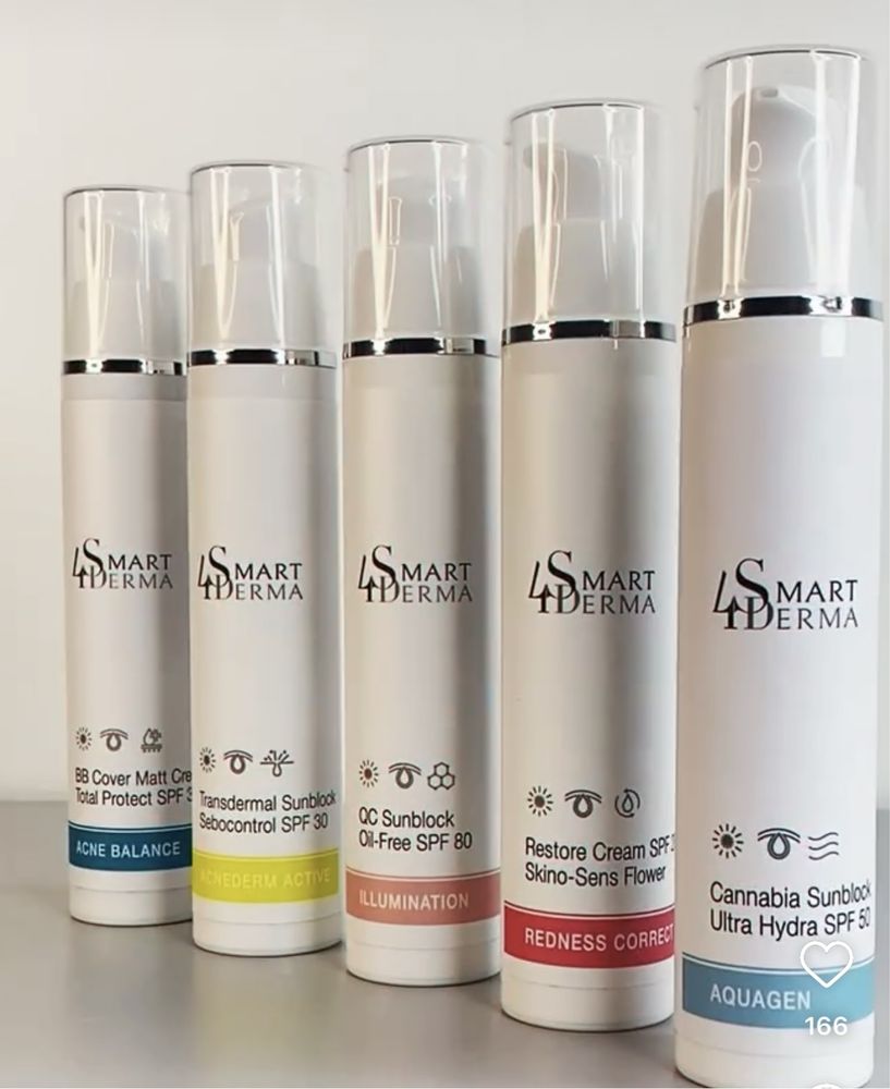 Smart4derma крема з спф для різних типів шкіри, є розпив