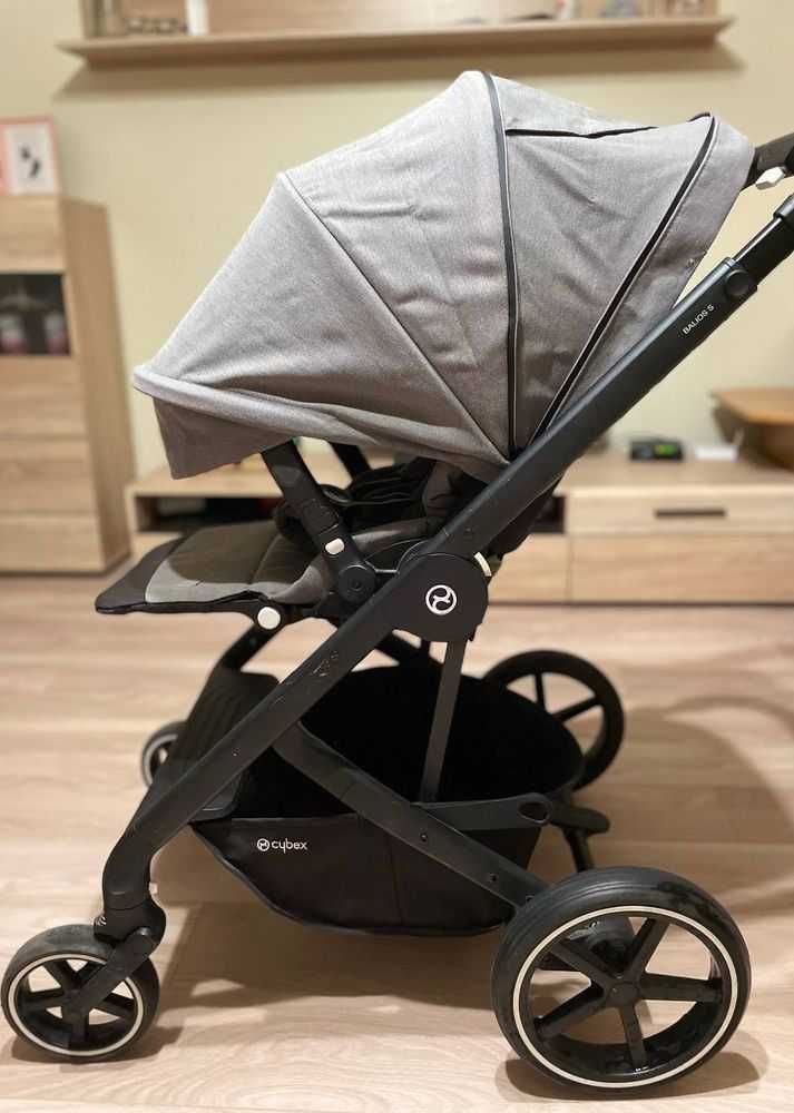 Коляска з прогулкою Cybex Balios S Lux та люлька рожева для коляски