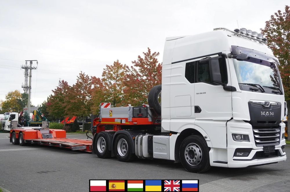 MAN TGX 28.510 6×2 / Naczepa niskopodwoziowa Kässbohrer LB2 TIEF-BETT / naczepa rozsuwana 16.5 m / DMC 65 t / osie skrętne  _239312