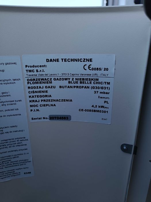 Piecyk gazowy katalityczny Chic + butla 11 kg