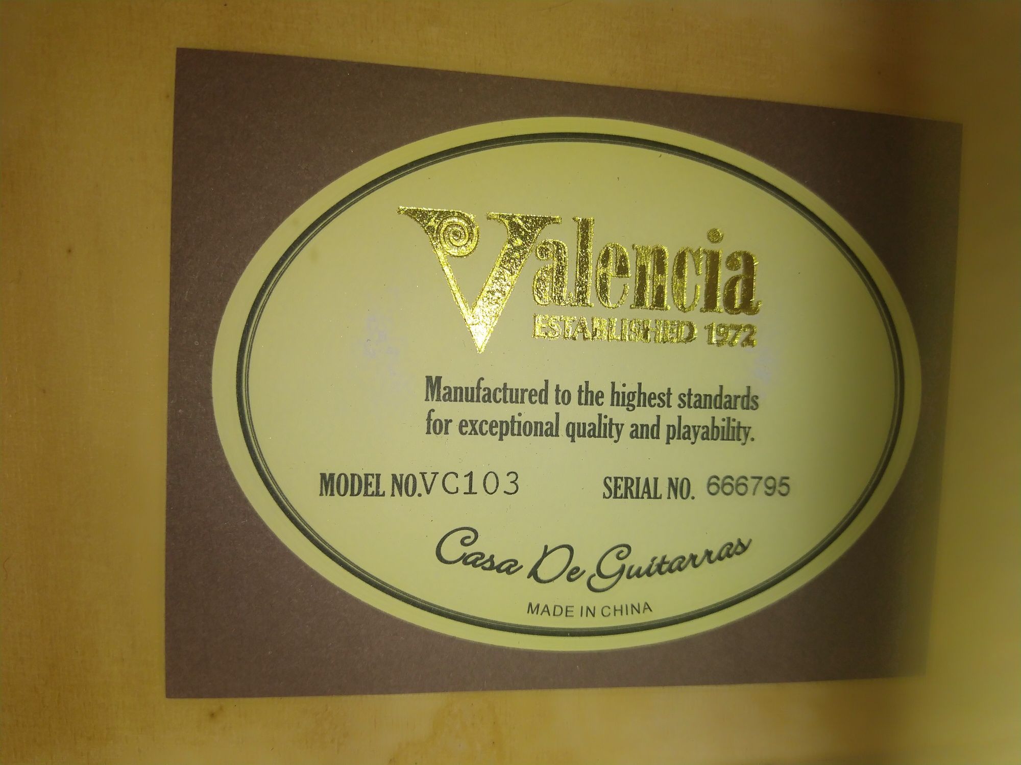 Gitara klasyczna Valencia model VC103