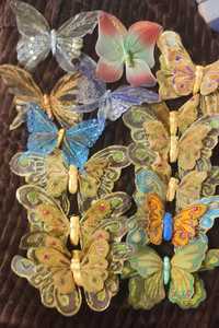 Бабочки на прищепках, много, большие бабочки, два последних фото по 50