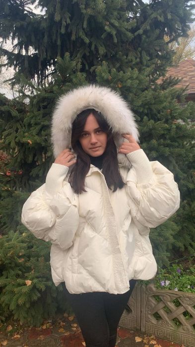 Пуховик хутро єнот