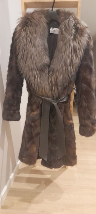 Futro, płaszczyk z norek, stan idealny M/L