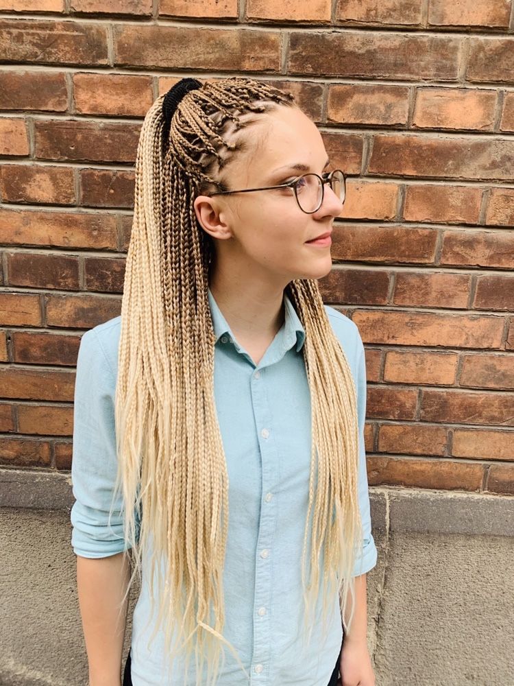 Warkoczyki afro-styl boxbraids warkocze ombre