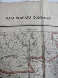 Mapa Powiatu Oleckiego wydanie 1953 r